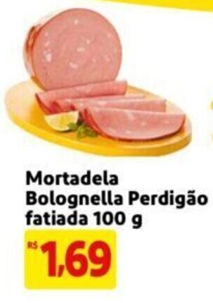 Extra Supermercado Mortadela Bolognella Perdigão fatiada 100g oferta