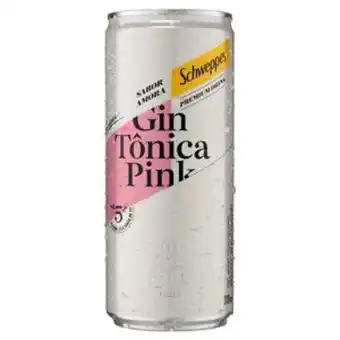 Bebida alcoólica mista schweppes premium gin tônica pink amora 310ml