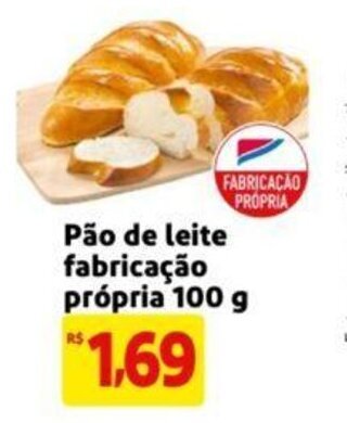 Extra Supermercado Pão de Leite Fabricação Própria 100g oferta