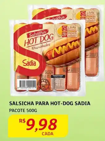 Assaí Atacadista Salsicha Para Hot Dog Sadia 500g oferta