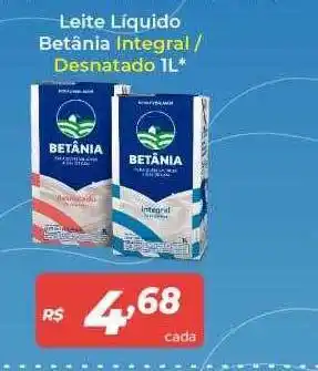 Atakarejo Leite liquido betânia integral desnatado oferta