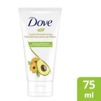 Loção hidratante dove para as mãos óleo de abacate & extrato de calêndula 75ml