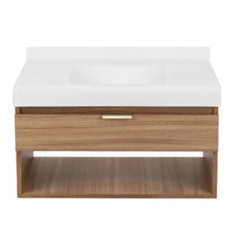 Leroy Merlin Gabinete para banheiro com cuba 48x70x40cm marrom e branco lille 70 bergan oferta