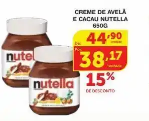 Roldão Creme de avelã e cacau nutella 650g oferta