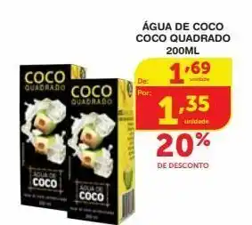 Roldão Água de coco coco quadrado 200ml oferta