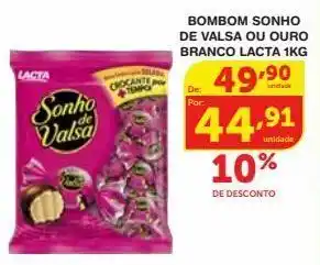 Roldão Bombom sonho de valsa ou ouro branco lacta 1kg oferta