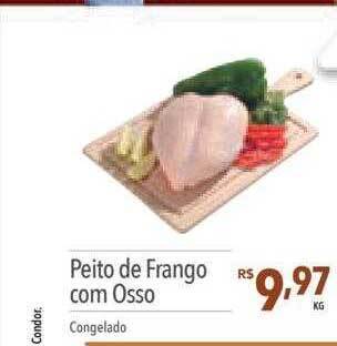 Supermercados Condor Peito de frango com osso oferta