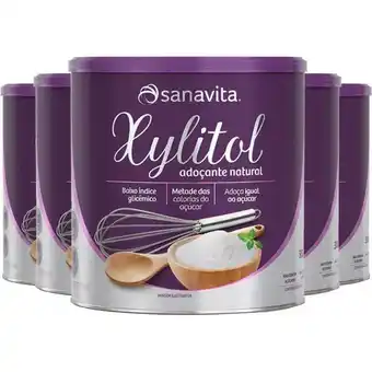 Pão de Açúcar Kit 5 xylitol adoçante natural 300g sanavita sem lactose oferta