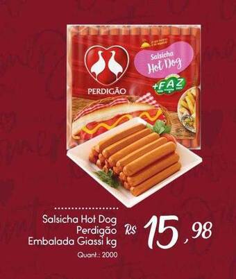 Giassi Supermercados Salsicha hot dog perdigão embalada giassi kg oferta