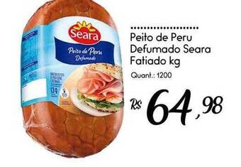 Giassi Supermercados Peito de peru defumado seara fatiado kg oferta