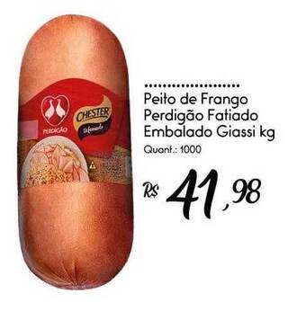 Giassi Supermercados Peito de frango perdigão fatiado embalado giassi kg oferta