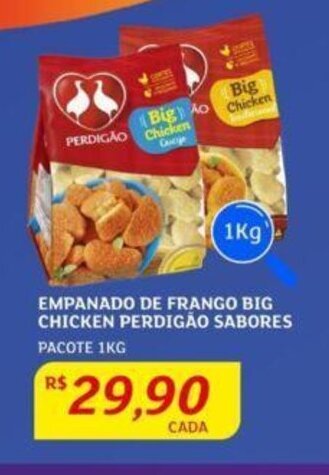 Assaí Atacadista Empanado de frango Big Chicken Perdigão Sabores 1kg oferta