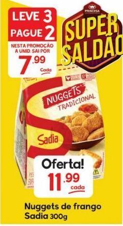 Supermercados Princesa Nuggets de frango sadia 300g oferta