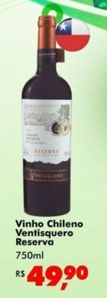 Big Box Vinho Chileno Ventisquero Reserva 750ml oferta