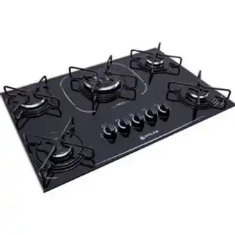 Lojas Certel Cooktop 5 bocas chama tripla agile up glass atlas preto oferta