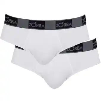 Kit com 02 cuecas slip zorba plus 716 g bco/ bco