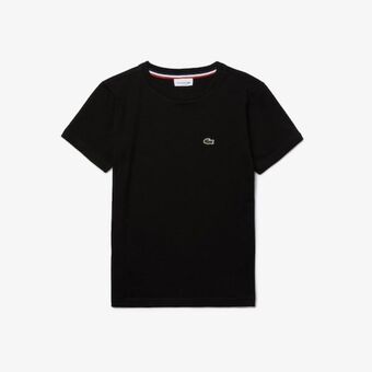 Lacoste Camiseta infantil em jérsei de algodão com gola redonda oferta
