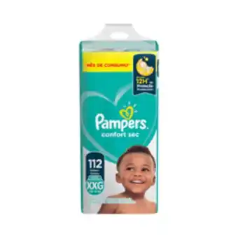 Supermercados Pague Menos Fralda pampers confort sec xxg com 112 unidades oferta
