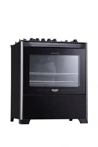 Fogão 5 bocas dako magister, mesa de vidro - preto
