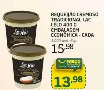 Requeijão cremoso tradicional lac lélo embalabem econômica