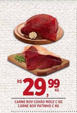 DB Supermercados Carne bov coxão mole c kg / carne bov patinho c kg oferta