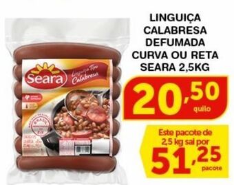Roldão Linguiça calabresa seara 2.5kg oferta