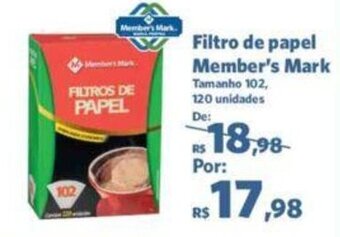 Sam's Club Filtro de Papel Member's Mark oferta