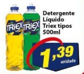 Vencedor Atacadista Detergente Liquido Triex tipos 500ml oferta