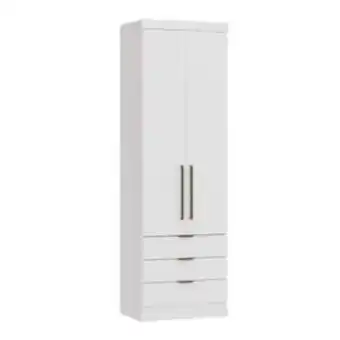 Guarda roupas 2 portas 3 gavetas infinity 3821a castro branco