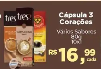 Supermercados Mateus Cápsula 3 Corações 80g oferta