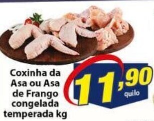 Vencedor Atacadista Coxinha da Asa ou Asa de Frango congelada temperada 1kg oferta