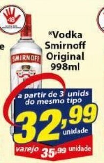 Vencedor Atacadista Vodka Smirnoff Original 998ml oferta