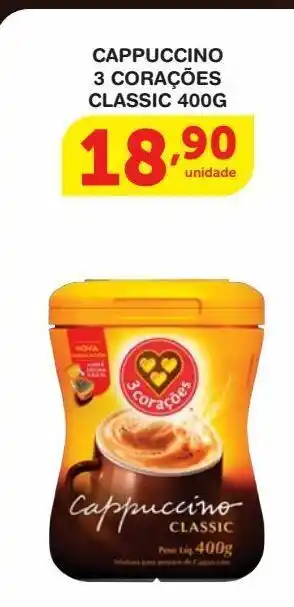Roldão Cappuccino 3 corações 400g oferta