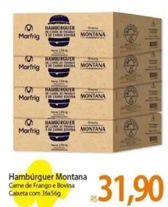 Atacadão Hambúrguer Montana 36x56g oferta