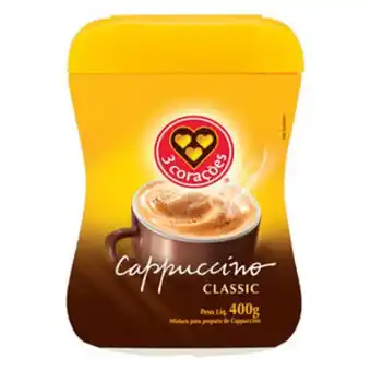 Arena Atacado Cappuccino 3 corações classic pote 400g oferta