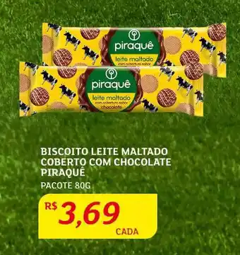 Assaí Atacadista Biscoito Leite maltado Coberto com chocolate Piraquê 80g oferta