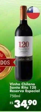 Big Box Vinho chileno santa rita 120 reserva especial oferta