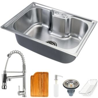 Leroy Merlin Cuba para cozinha gourmet pia aço inox com acessórios e tábua de corte nawa 50 cm e torneira gourmet munim pingoo.casa oferta