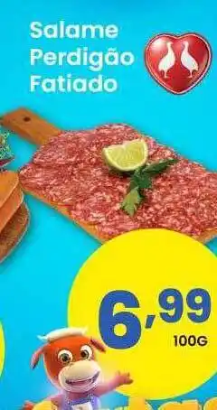 Salame perdigão fatiado
