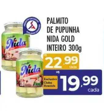 Supermercados Avenida Palmito de pupunha nida gold inteiro oferta