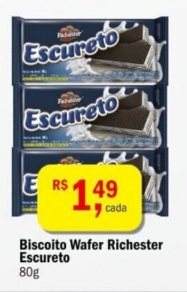 Biscoito Wafer Richester Escureto 80g