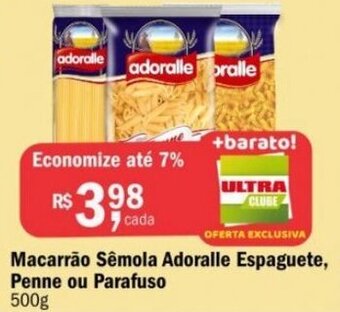 Ultrabox Macarrão Sêmola Adoralle Espaguete, Penne ou Parafuso 500g oferta