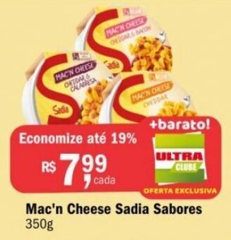 Ultrabox Mac'n cheese Sadia Sabores 350g oferta