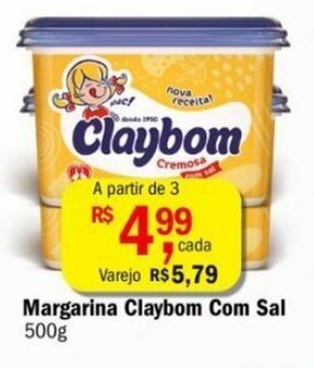 Ultrabox Margarina Claybom com sal 500g oferta