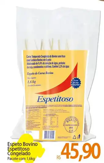 Atacadão Espeto Bovino Espetitoso Congelado 1.6kg oferta