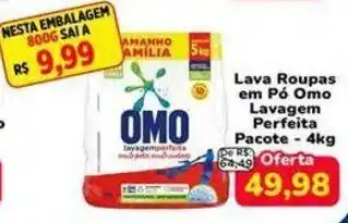 Nagumo Lava roupas em pó Omo Lavagem Perfeita 4kg oferta