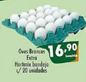 Peri Supermercado Ovos brancos Extra Hortmix Bandeja c/ 20 unidades oferta