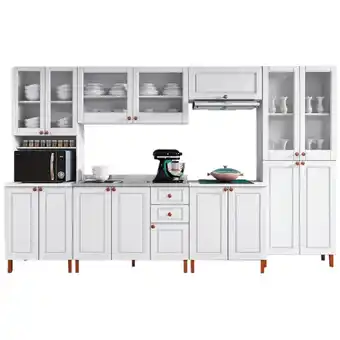 Benoit Cozinha completa new lara indekes 217x349x53cm 16 portas 2 gavetas oferta
