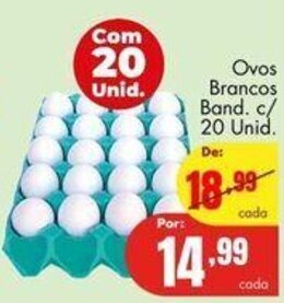 Barbosa Supermercados Ovos Brancos Band. c/ 20 unid. oferta