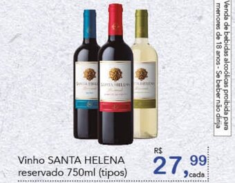 Cometa Supermercados Vinho Santa Helena Reservado 750ml (tipos) oferta